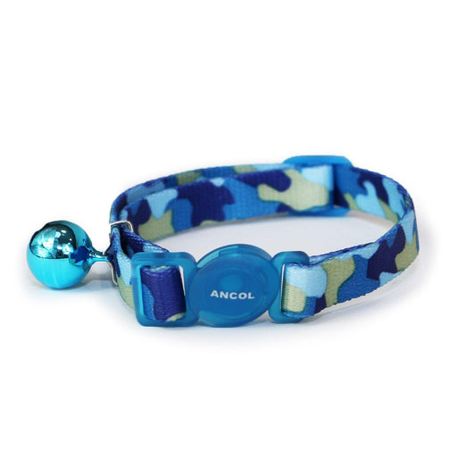 Ancol Cat Camouflage Safety Collar Blue | Luxury Home Accessories | Heulog Glow