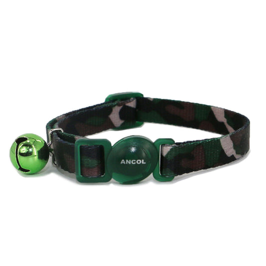 Ancol Cat Camouflage Safety Collar Green | Luxury Home Accessories | Heulog Glow