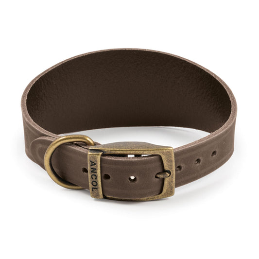 Ancol Heritage Collection Timberwolf Leather Greyhound Collar Sable 34-43cm | Luxury Home Accessories | Heulog Glow