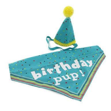 Ancol Its My Birthday Hat & Bandana Blue | Luxury Home Accessories | Heulog Glow