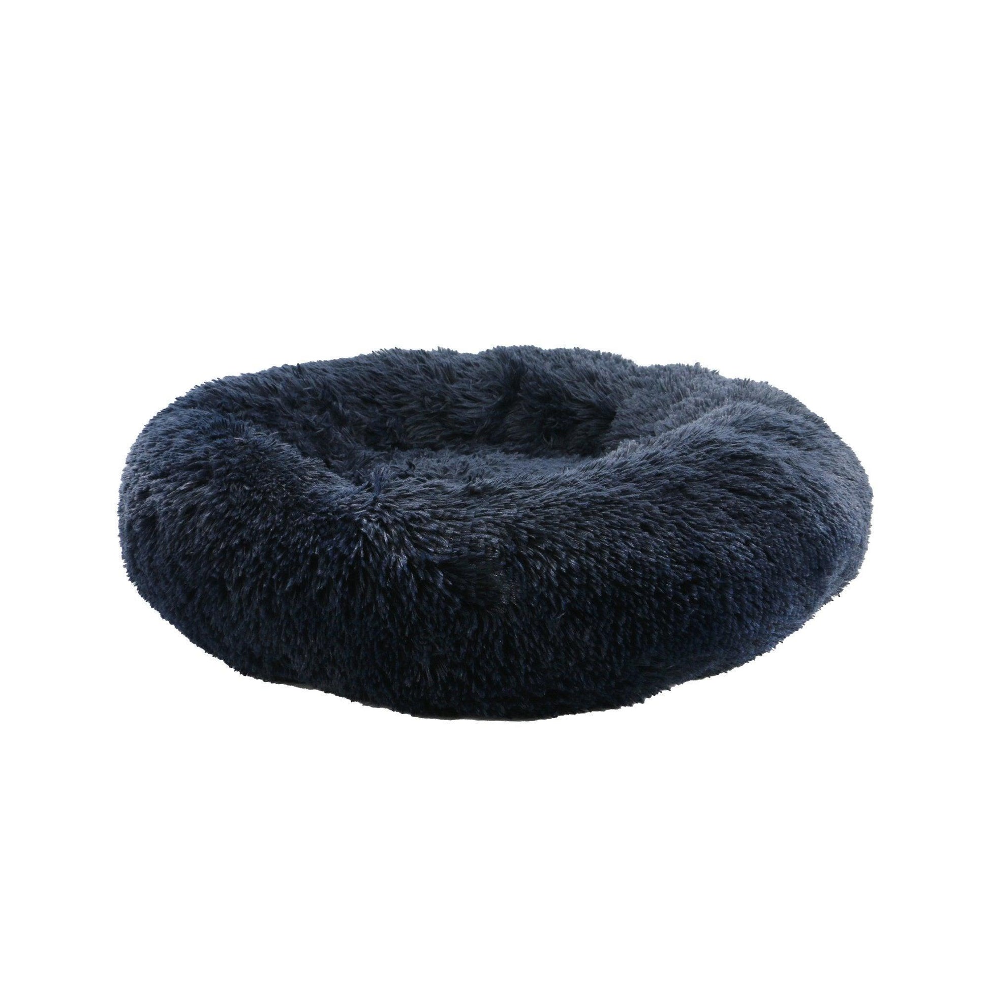 Ancol Sleepy Paws Super Soft Plush Donut Bed Navy 70cm | Luxury Home Accessories | Heulog Glow
