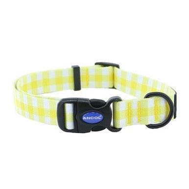 Ancol Soho Yellow Check Patterned Collar Medium | Luxury Home Accessories | Heulog Glow