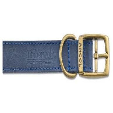 Ancol Timberwolf Leather Collar Blue Size 4 | Luxury Home Accessories | Heulog Glow