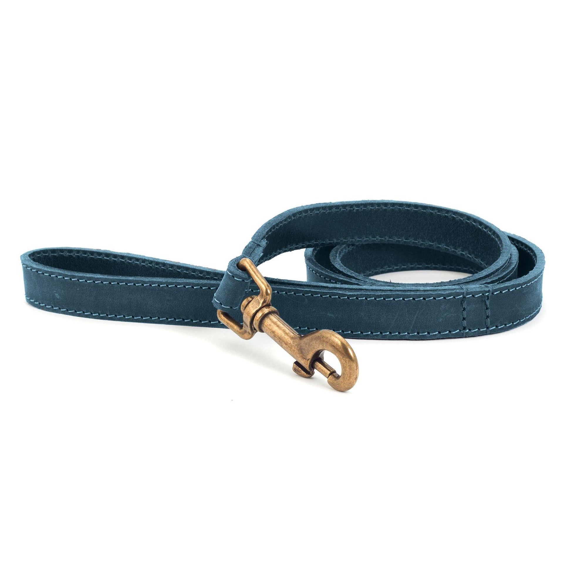 Ancol Timberwolf Leather Lead Blue 1m | Luxury Home Accessories | Heulog Glow