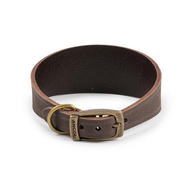 Ancol Timberwolf Whippet Leather Collar Sable 30-34cm | Luxury Home Accessories | Heulog Glow
