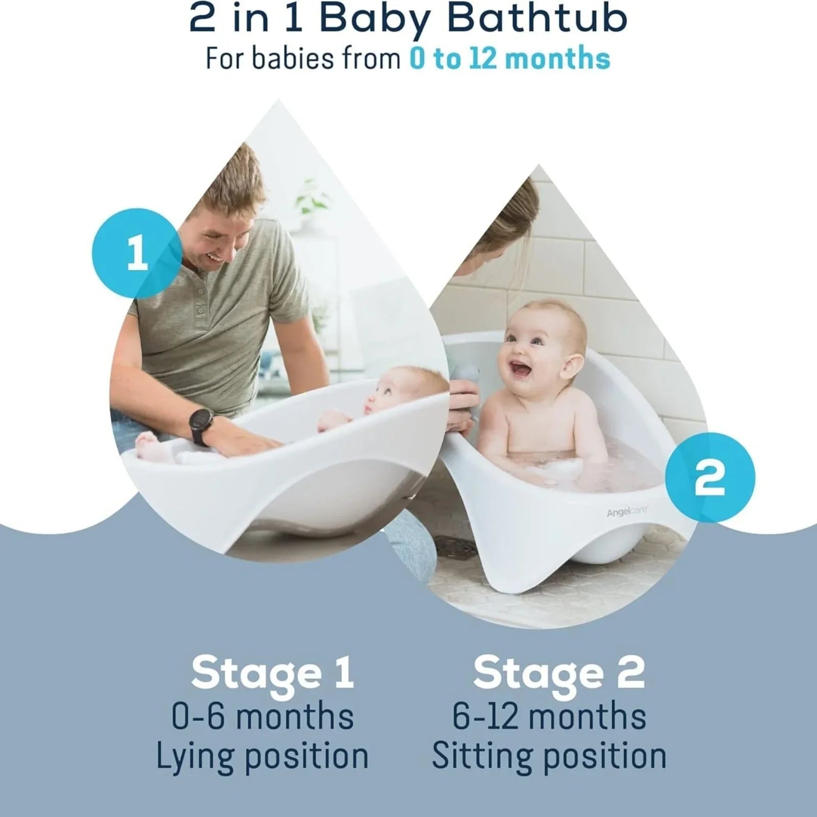 Angelcare Baby 2-in-1 Bath Tub | Luxury Home Accessories | Heulog Glow