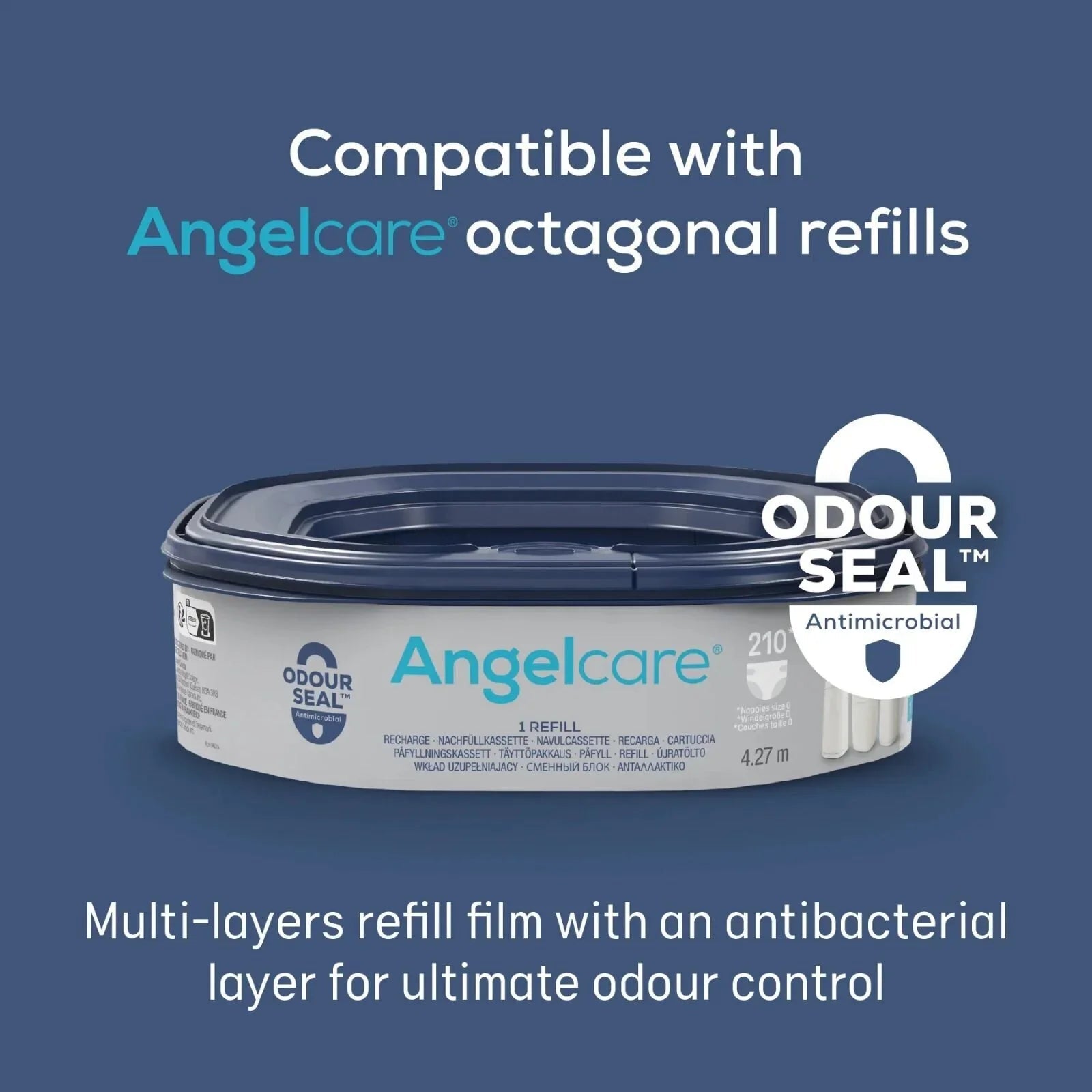 Angelcare Classic XL Nappy Bin with 1 Refill | Luxury Home Accessories | Heulog Glow