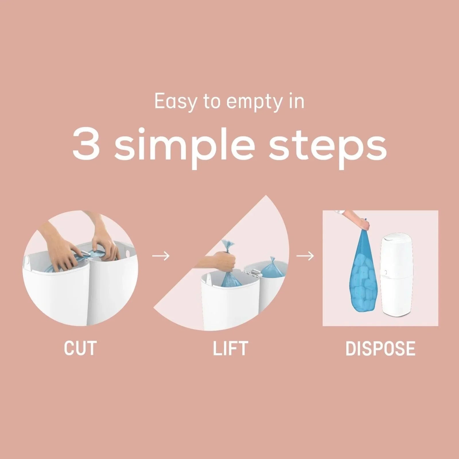 Angelcare Classic XL Nappy Bin with 1 Refill | Luxury Home Accessories | Heulog Glow