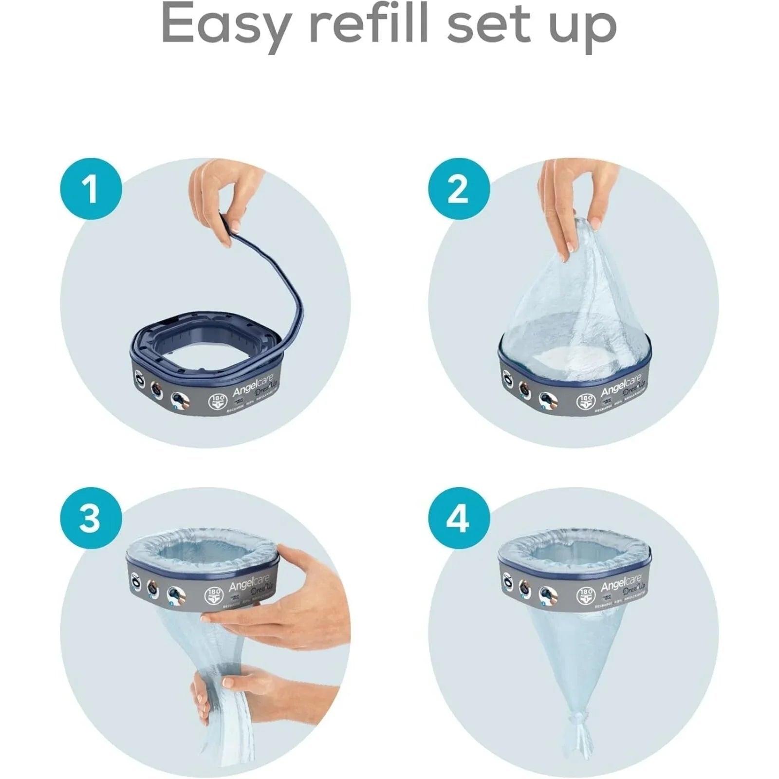 Angelcare Octagonal Classix XL Refill Pack of 6 | Luxury Home Accessories | Heulog Glow