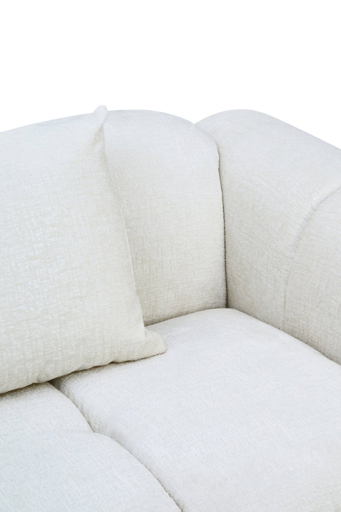 Anglet Cream Textured Fabric Large 3 Seater Sofa | Luxury Home Accessories | Heulog Glow