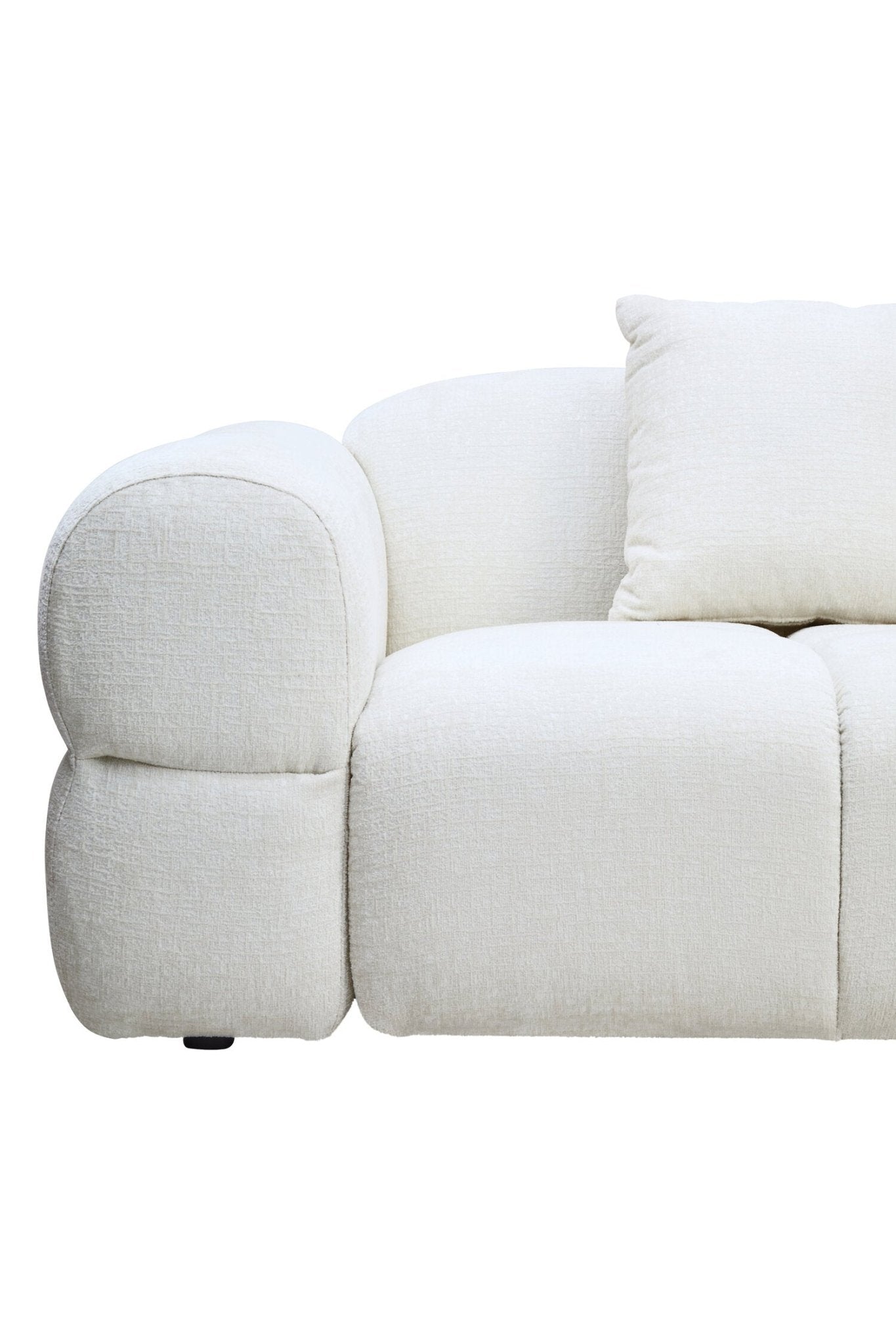 Anglet Cream Textured Fabric Large 3 Seater Sofa | Luxury Home Accessories | Heulog Glow
