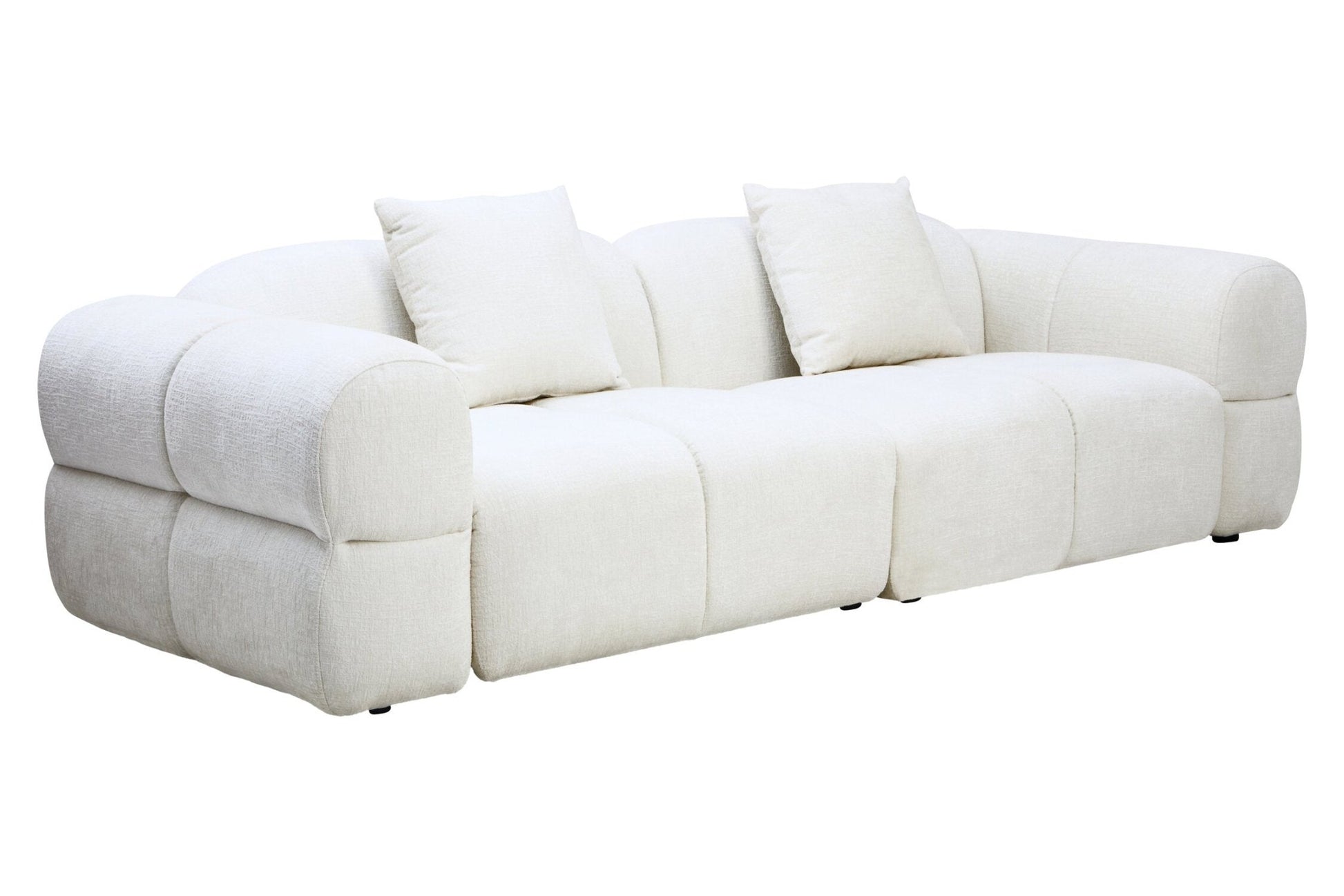 Anglet Cream Textured Fabric Large 3 Seater Sofa | Luxury Home Accessories | Heulog Glow
