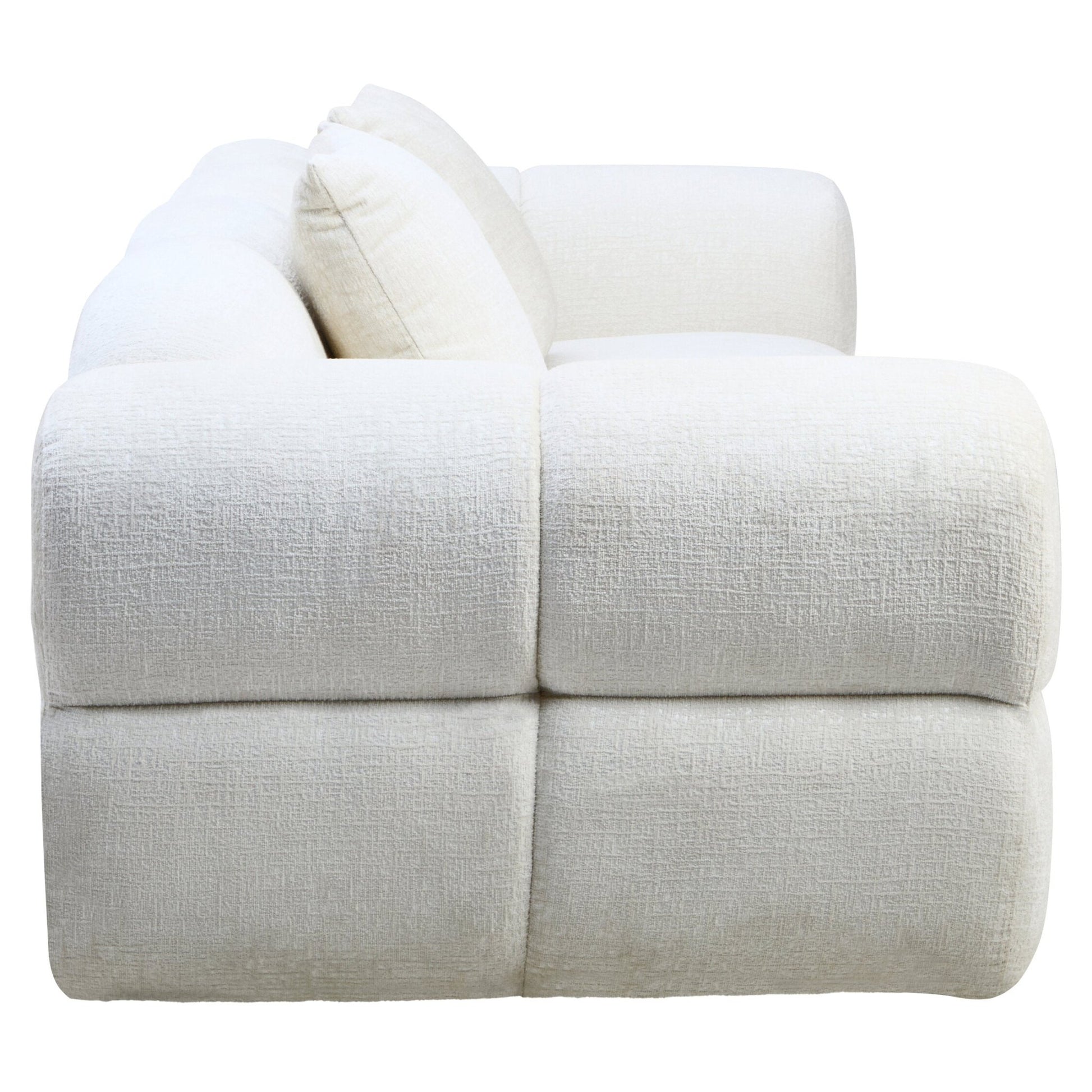 Anglet Cream Textured Fabric Large 3 Seater Sofa | Luxury Home Accessories | Heulog Glow