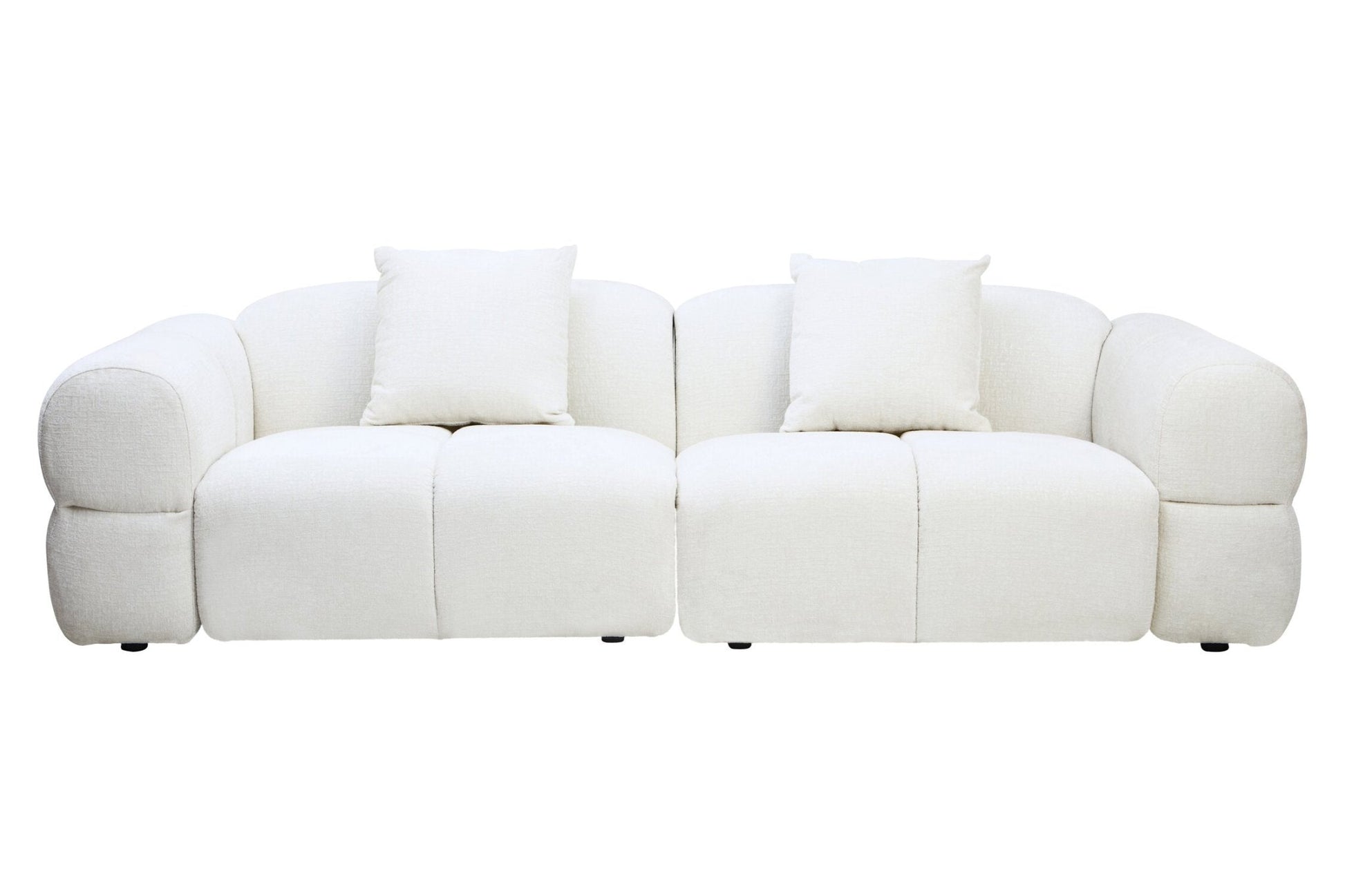 Anglet Cream Textured Fabric Large 3 Seater Sofa | Luxury Home Accessories | Heulog Glow