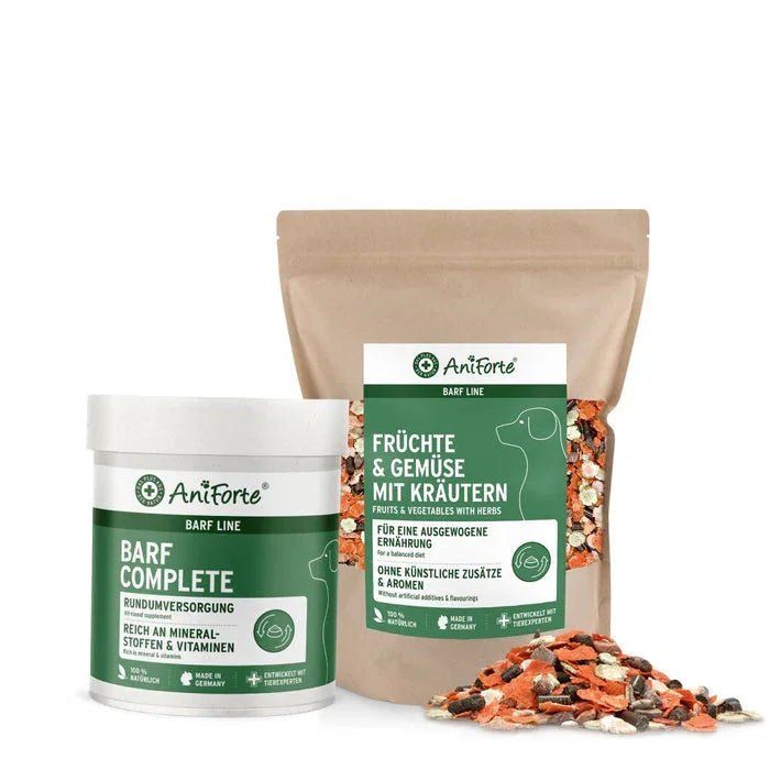 AniForte® Raw Feeders Essentials Bundle - Canine Complete (Formerly BARF Complete) and Fruit and Vegetables with Herbs | Luxury Home Accessories | Heulog Glow