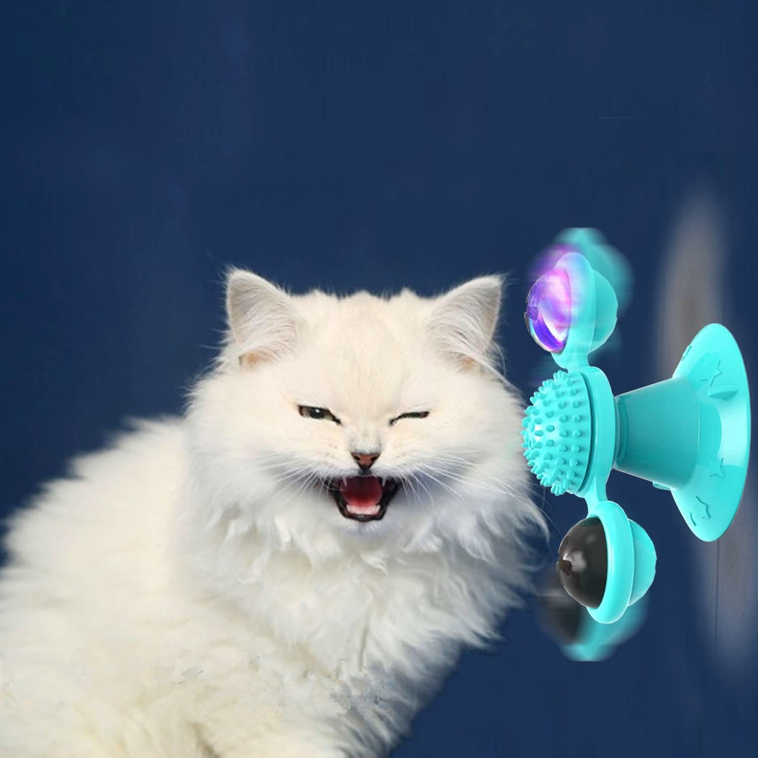 Animal Doll Stuffed Cat Pet Catnip Grass Toy Interactive Windmill Cat Toys With Catnip Cat Toys For Indoor Cats Funny Kitten Toys With LED Light Ball Suction Cup Cat Nip Toy For Cat Chew Exerc | Luxury Home Accessories | Heulog Glow
