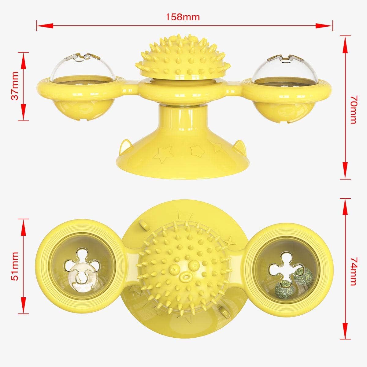 Animal Doll Stuffed Cat Pet Catnip Grass Toy Interactive Windmill Cat Toys With Catnip Cat Toys For Indoor Cats Funny Kitten Toys With LED Light Ball Suction Cup Cat Nip Toy For Cat Chew Exerc | Luxury Home Accessories | Heulog Glow