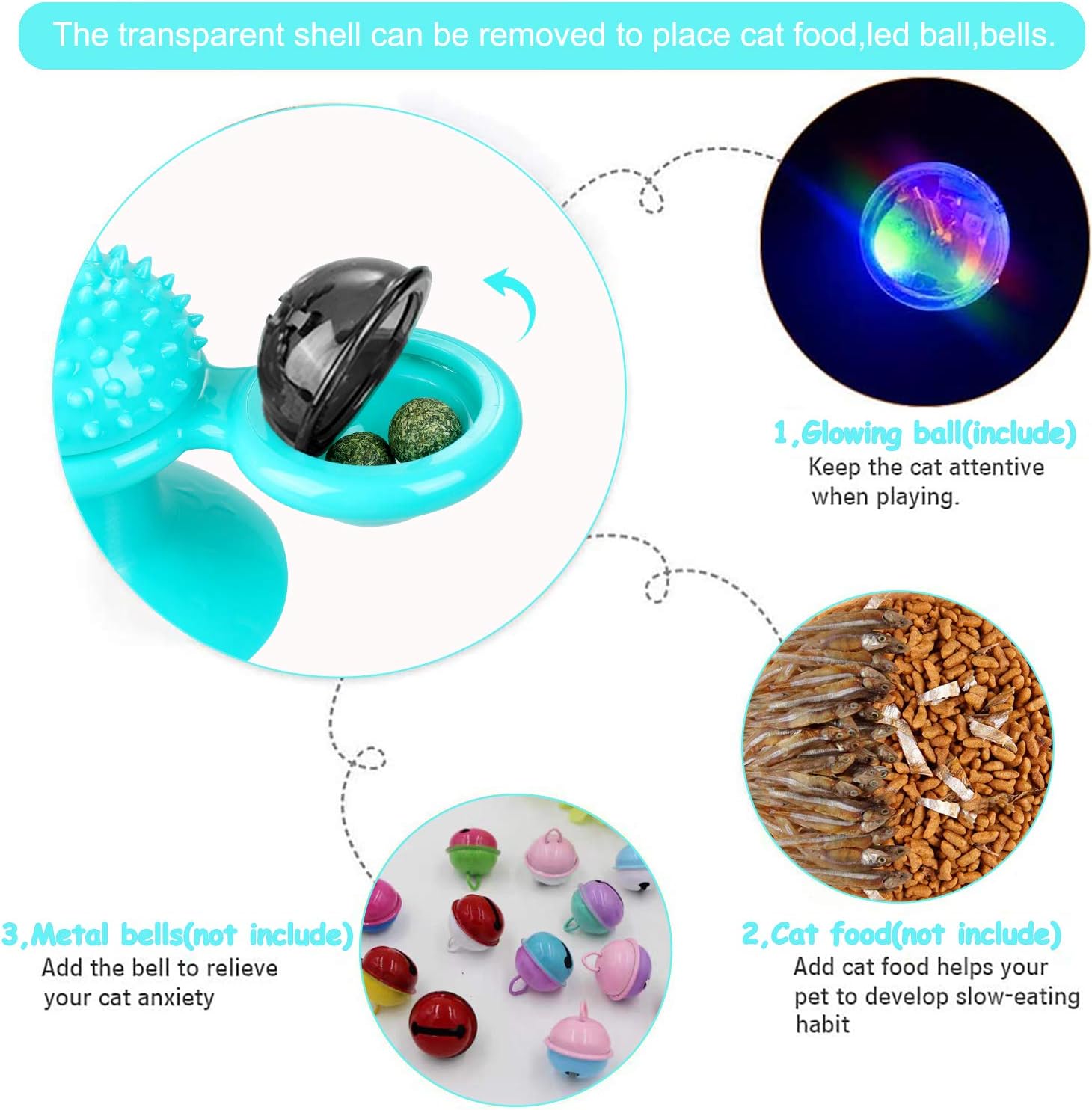 Animal Doll Stuffed Cat Pet Catnip Grass Toy Interactive Windmill Cat Toys With Catnip Cat Toys For Indoor Cats Funny Kitten Toys With LED Light Ball Suction Cup Cat Nip Toy For Cat Chew Exerc | Luxury Home Accessories | Heulog Glow