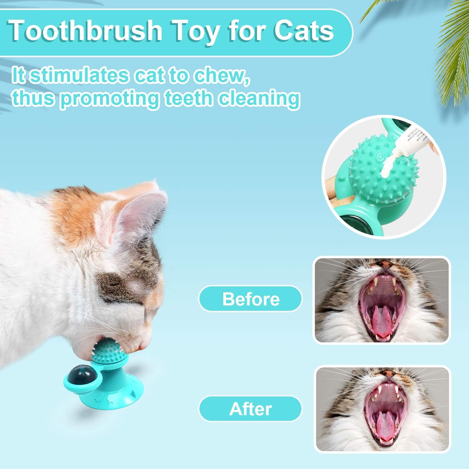 Animal Doll Stuffed Cat Pet Catnip Grass Toy Interactive Windmill Cat Toys With Catnip Cat Toys For Indoor Cats Funny Kitten Toys With LED Light Ball Suction Cup Cat Nip Toy For Cat Chew Exerc | Luxury Home Accessories | Heulog Glow