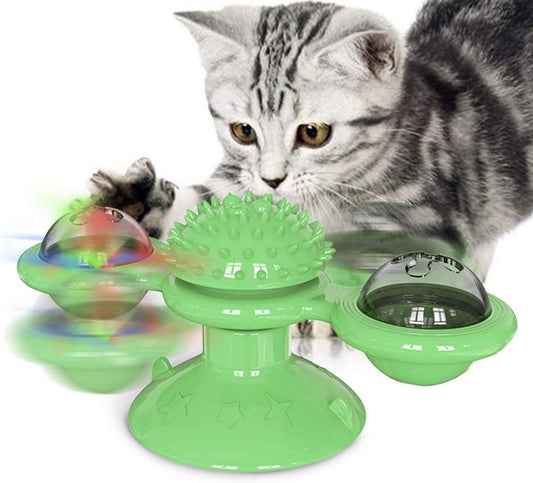 Animal Doll Stuffed Cat Pet Catnip Grass Toy Interactive Windmill Cat Toys With Catnip Cat Toys For Indoor Cats Funny Kitten Toys With LED Light Ball Suction Cup Cat Nip Toy For Cat Chew Exerc | Luxury Home Accessories | Heulog Glow