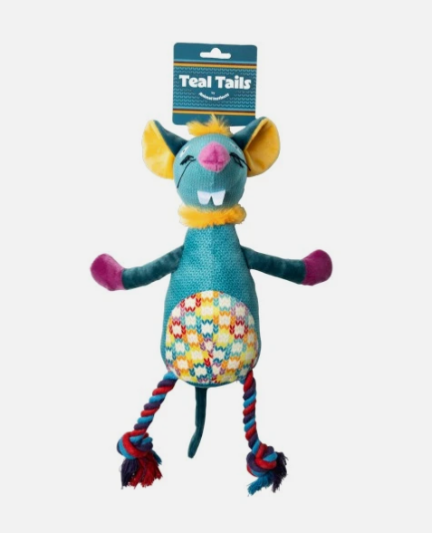 Animal Instincts Teal Tails Tim Mouse Plush | Luxury Home Accessories | Heulog Glow