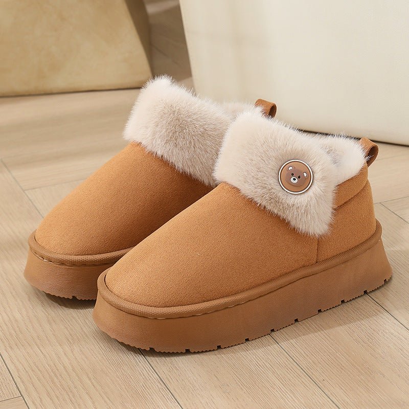 Ankle Wrap Cotton Slippers Thickened Couple Non-slip Warm Cotton Shoes | Luxury Home Accessories | Heulog Glow