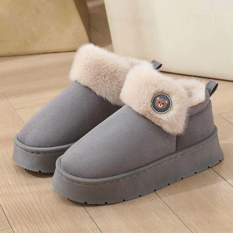 Ankle Wrap Cotton Slippers Thickened Couple Non-slip Warm Cotton Shoes | Luxury Home Accessories | Heulog Glow