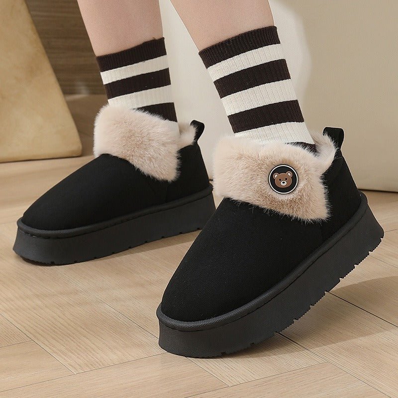 Ankle Wrap Cotton Slippers Thickened Couple Non-slip Warm Cotton Shoes | Luxury Home Accessories | Heulog Glow