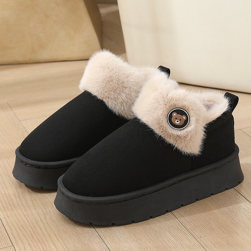 Ankle Wrap Cotton Slippers Thickened Couple Non-slip Warm Cotton Shoes | Luxury Home Accessories | Heulog Glow