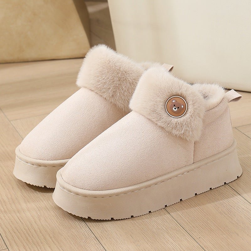 Ankle Wrap Cotton Slippers Thickened Couple Non-slip Warm Cotton Shoes | Luxury Home Accessories | Heulog Glow