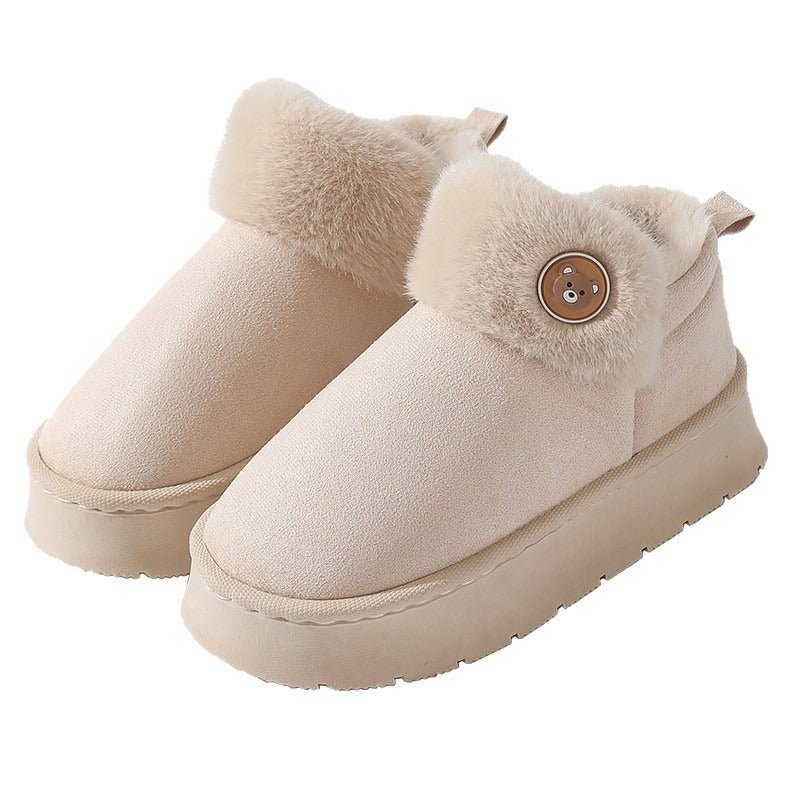 Ankle Wrap Cotton Slippers Thickened Couple Non-slip Warm Cotton Shoes | Luxury Home Accessories | Heulog Glow