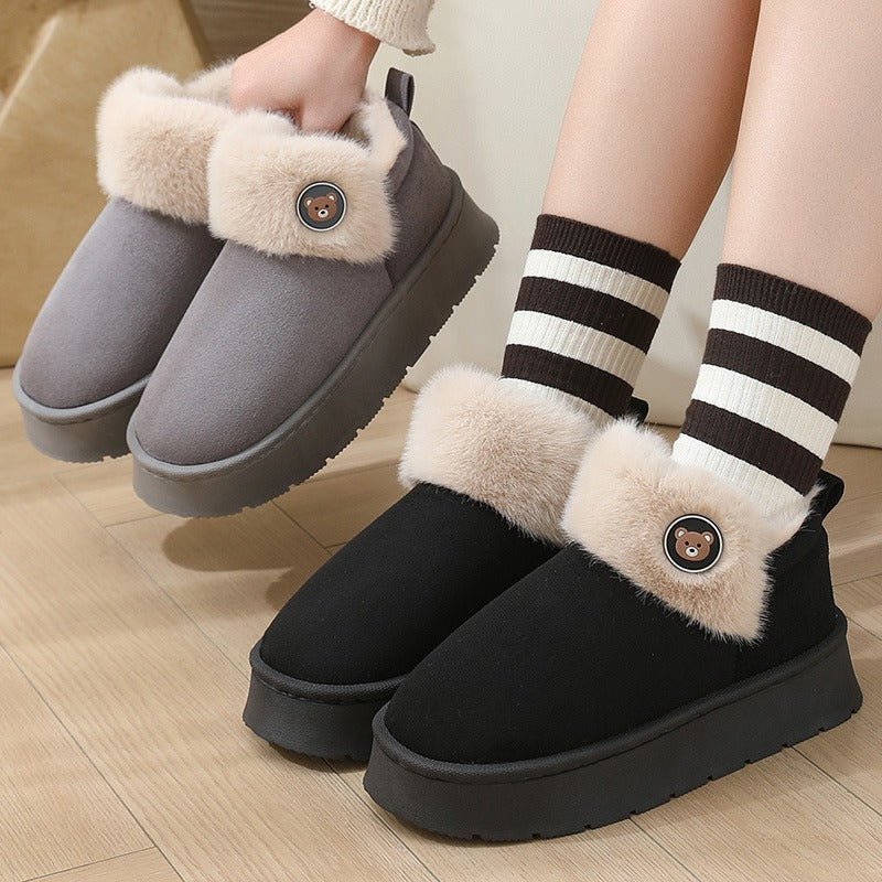 Ankle Wrap Cotton Slippers Thickened Couple Non-slip Warm Cotton Shoes | Luxury Home Accessories | Heulog Glow