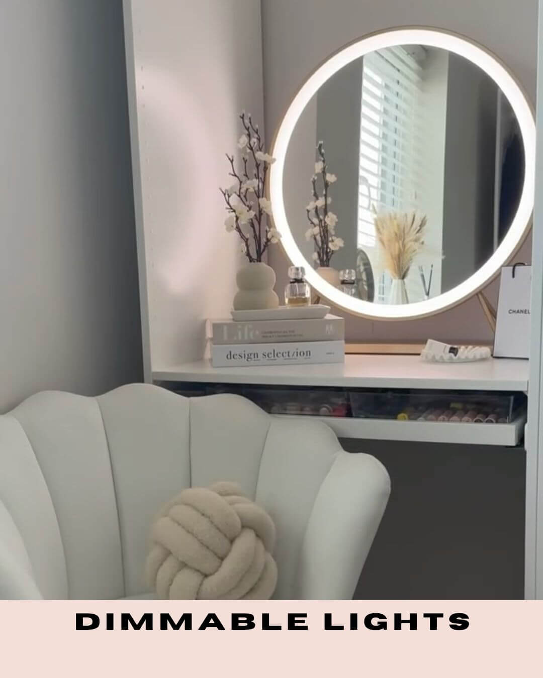 Anne Round Hollywood Mirror Gold 60x67CM | Luxury Home Accessories | Heulog Glow