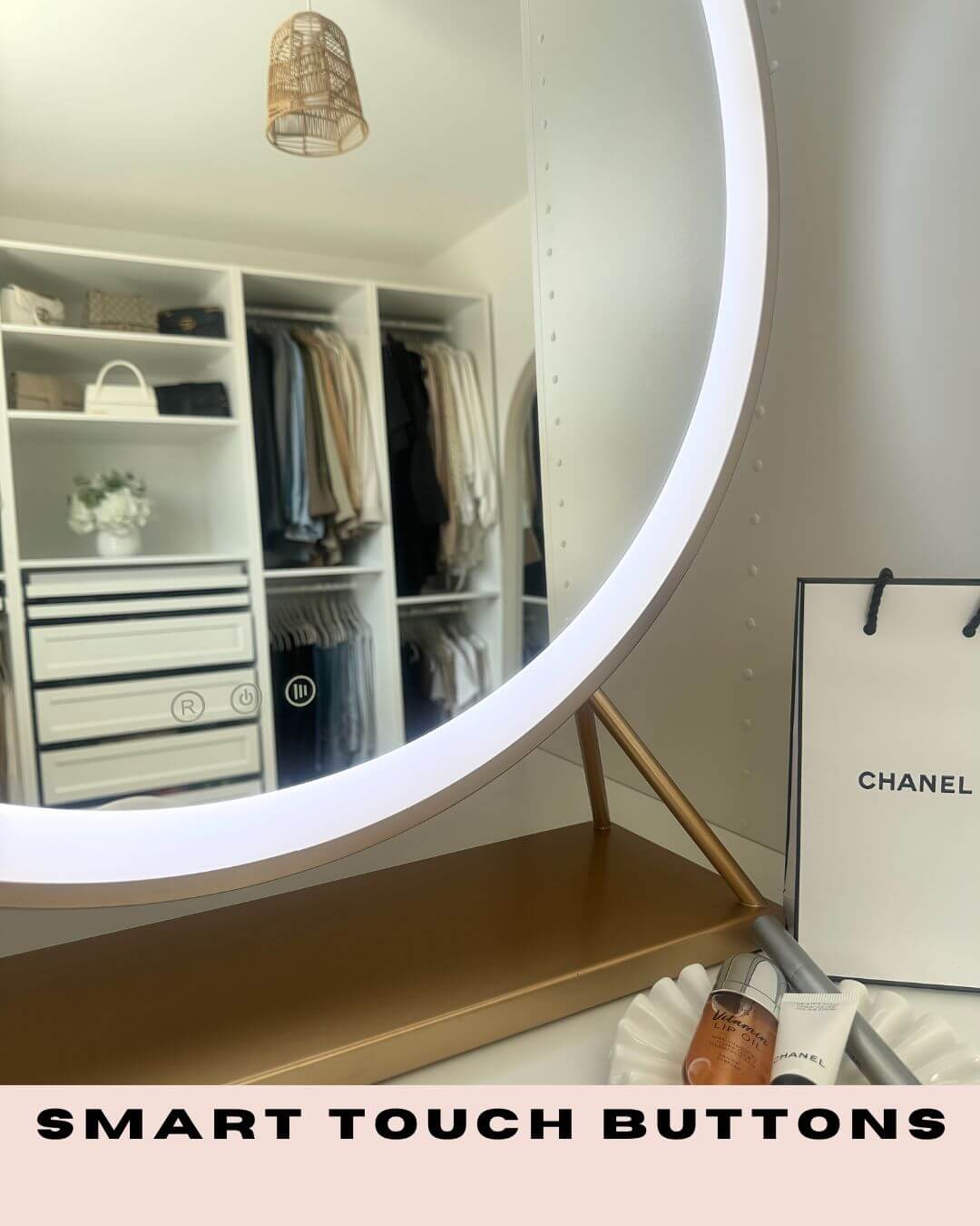 Anne Round Hollywood Mirror Gold 60x67CM | Luxury Home Accessories | Heulog Glow