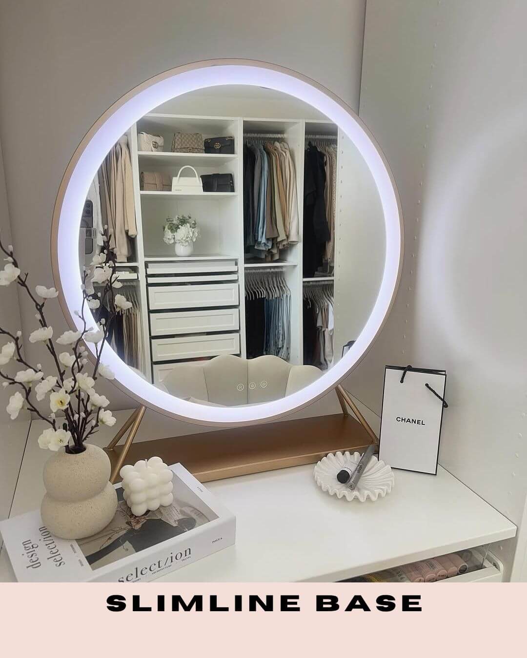 Anne Round Hollywood Mirror Gold 60x67CM | Luxury Home Accessories | Heulog Glow