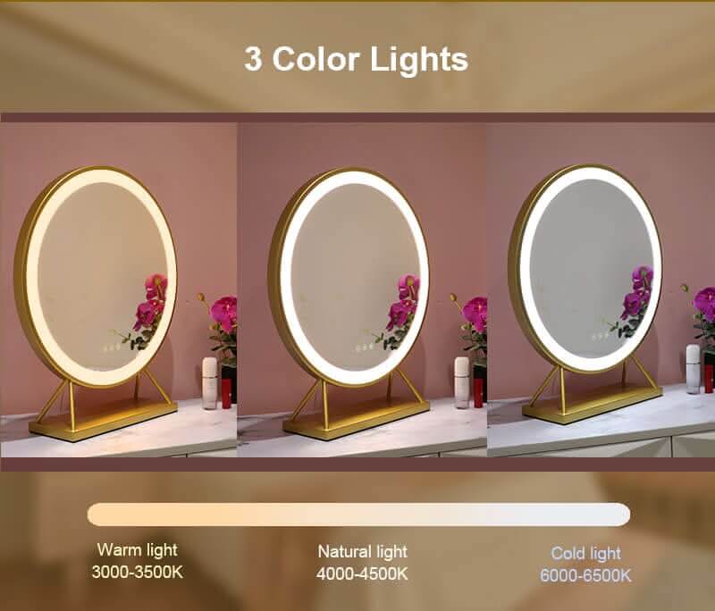 Anne Round Hollywood Mirror Gold 60x67CM | Luxury Home Accessories | Heulog Glow