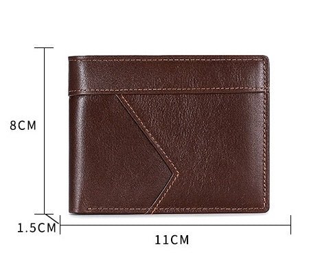 Anti-magnetic Theft Brush Retro Oil Leather Wallet Smooth Touch RFID Business Men Standard Wallet With Photo Window | Luxury Home Accessories | Heulog Glow