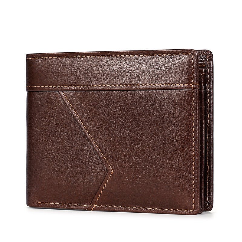 Anti-magnetic Theft Brush Retro Oil Leather Wallet Smooth Touch RFID Business Men Standard Wallet With Photo Window | Luxury Home Accessories | Heulog Glow
