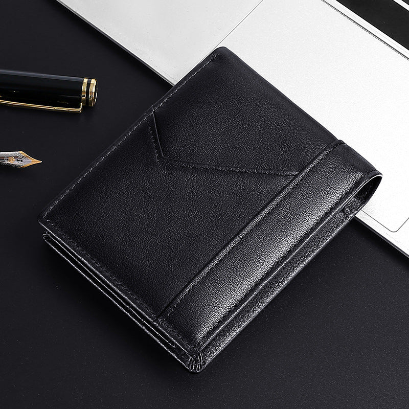 Anti-magnetic Theft Brush Retro Oil Leather Wallet Smooth Touch RFID Business Men Standard Wallet With Photo Window | Luxury Home Accessories | Heulog Glow