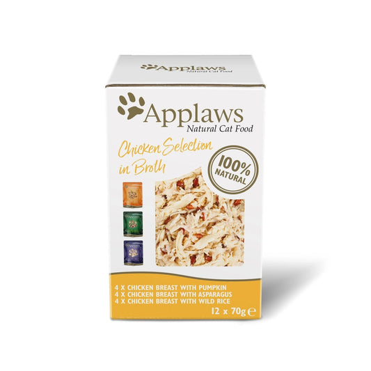 Applaws Cat Chicken Selection in Broth Pouches 12 x 70g | Luxury Home Accessories | Heulog Glow