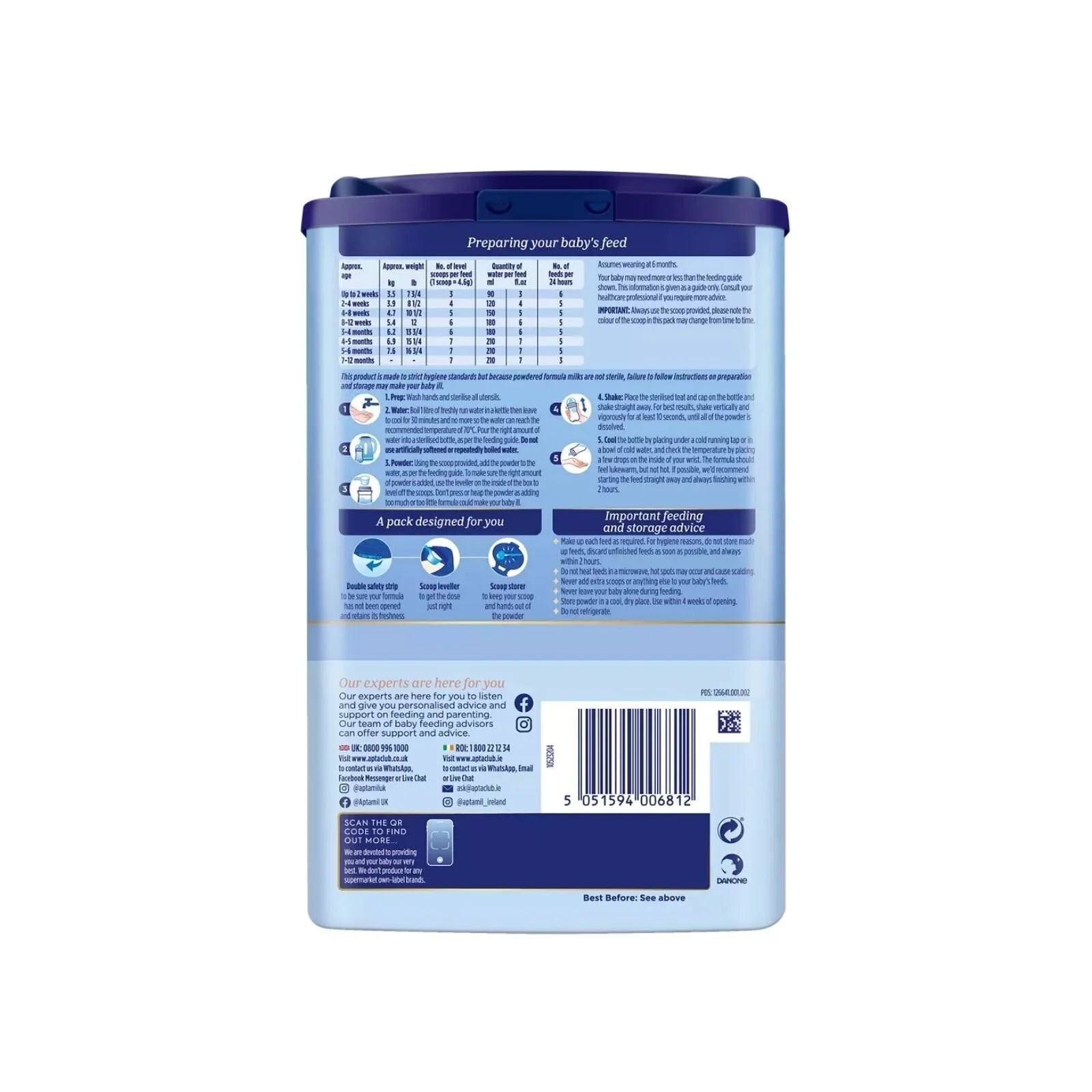 Aptamil 1 First Infant Milk Formula from Birth 800g | Luxury Home Accessories | Heulog Glow