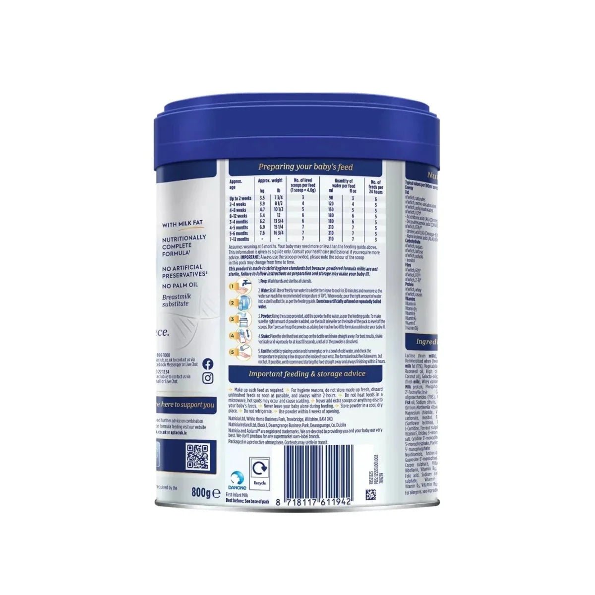 Aptamil Advanced 1 First Infant Milk from Birth 800g | Luxury Home Accessories | Heulog Glow