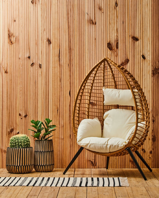 Arlo Large Natural And Black Wooden Vase | Luxury Home Accessories | Heulog Glow