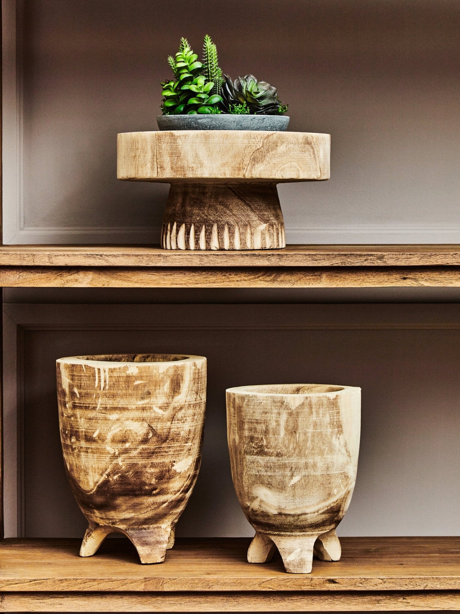 Arlo Natural Engraved Round Bowl | Luxury Home Accessories | Heulog Glow