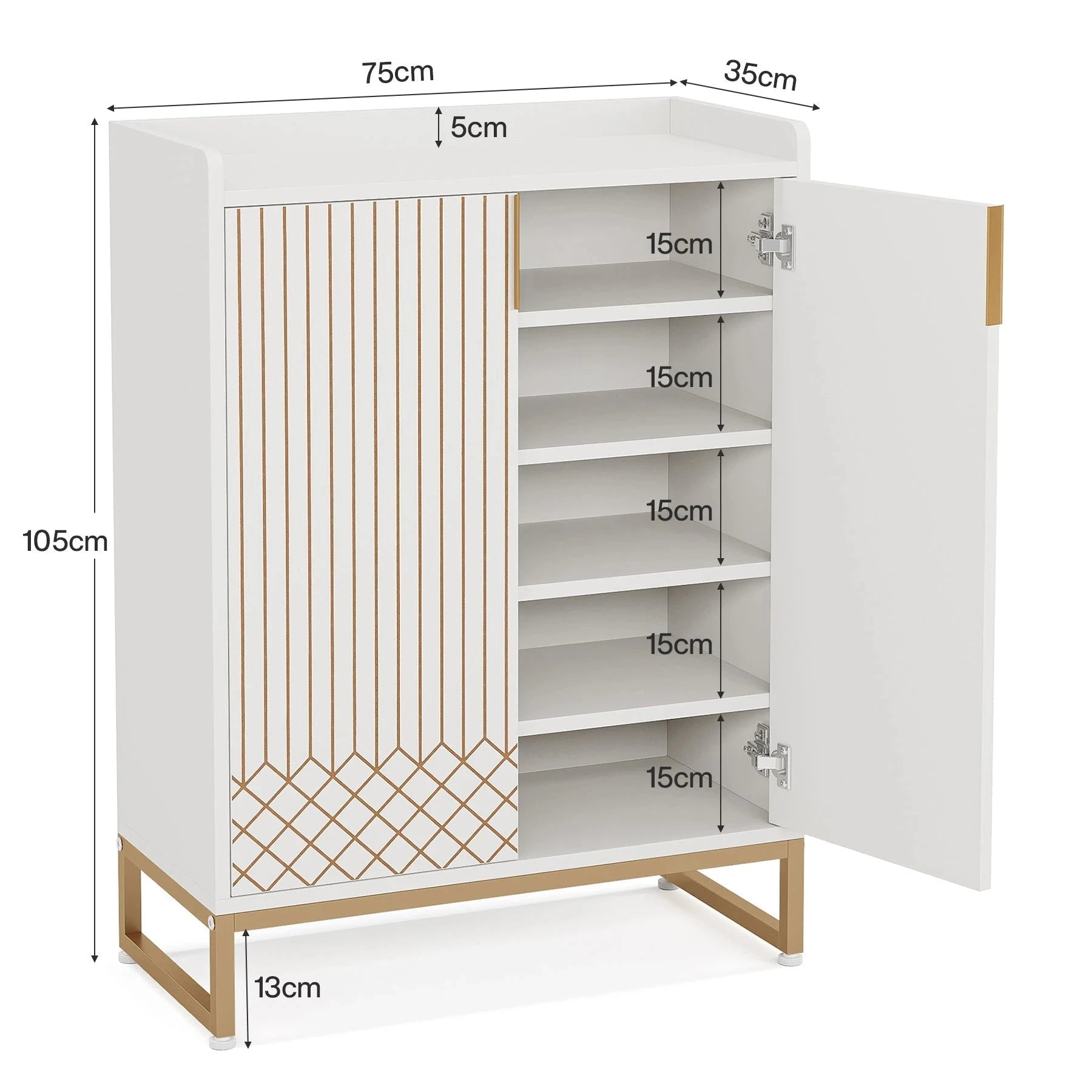 Art Deco Accent Cabinet - White & Gold Luxury Sideboard & Bar Station | Luxury Home Accessories | Heulog Glow