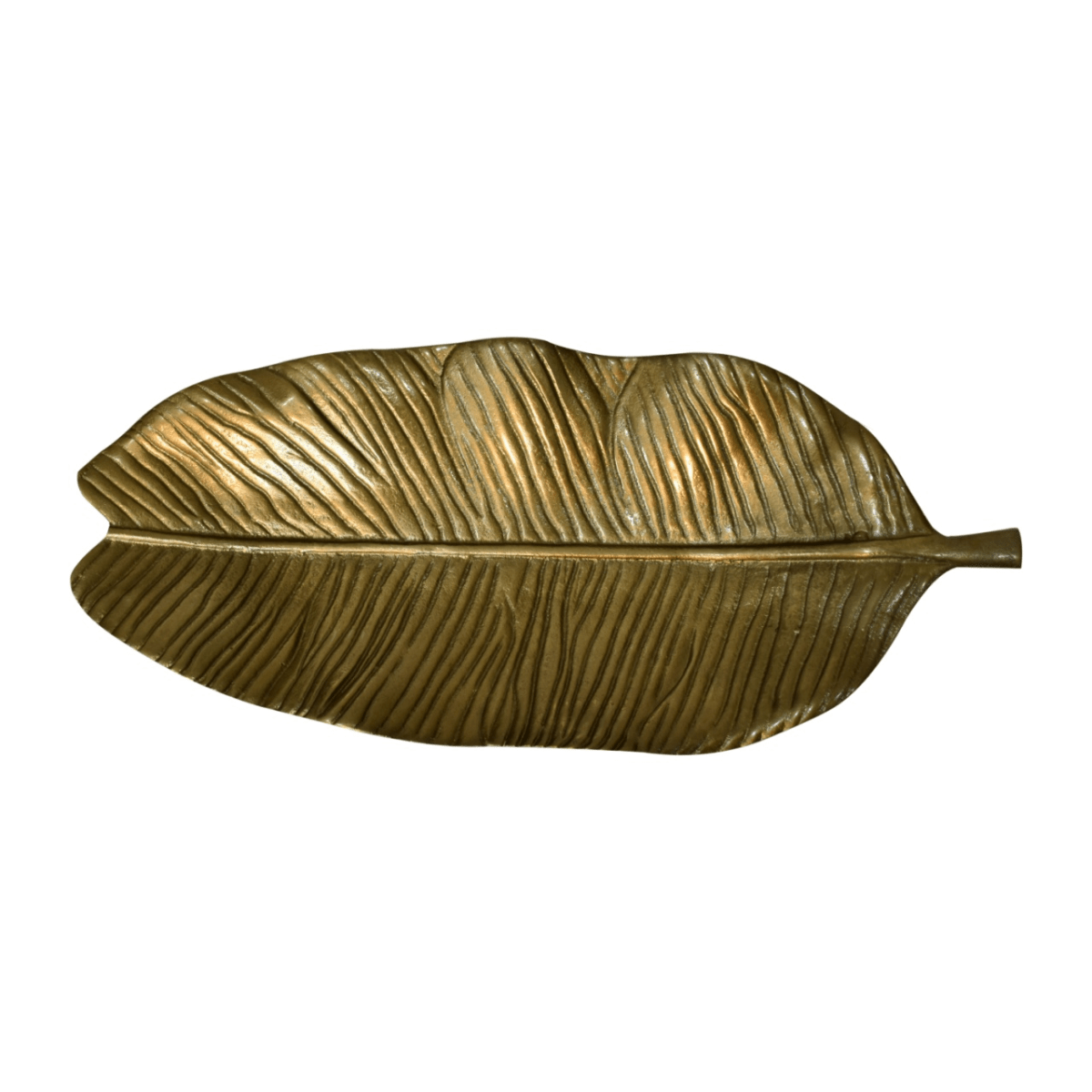 Artisan Furniture Antique Banana Leaf Tray, Brass Finish | Luxury Home Accessories | Heulog Glow