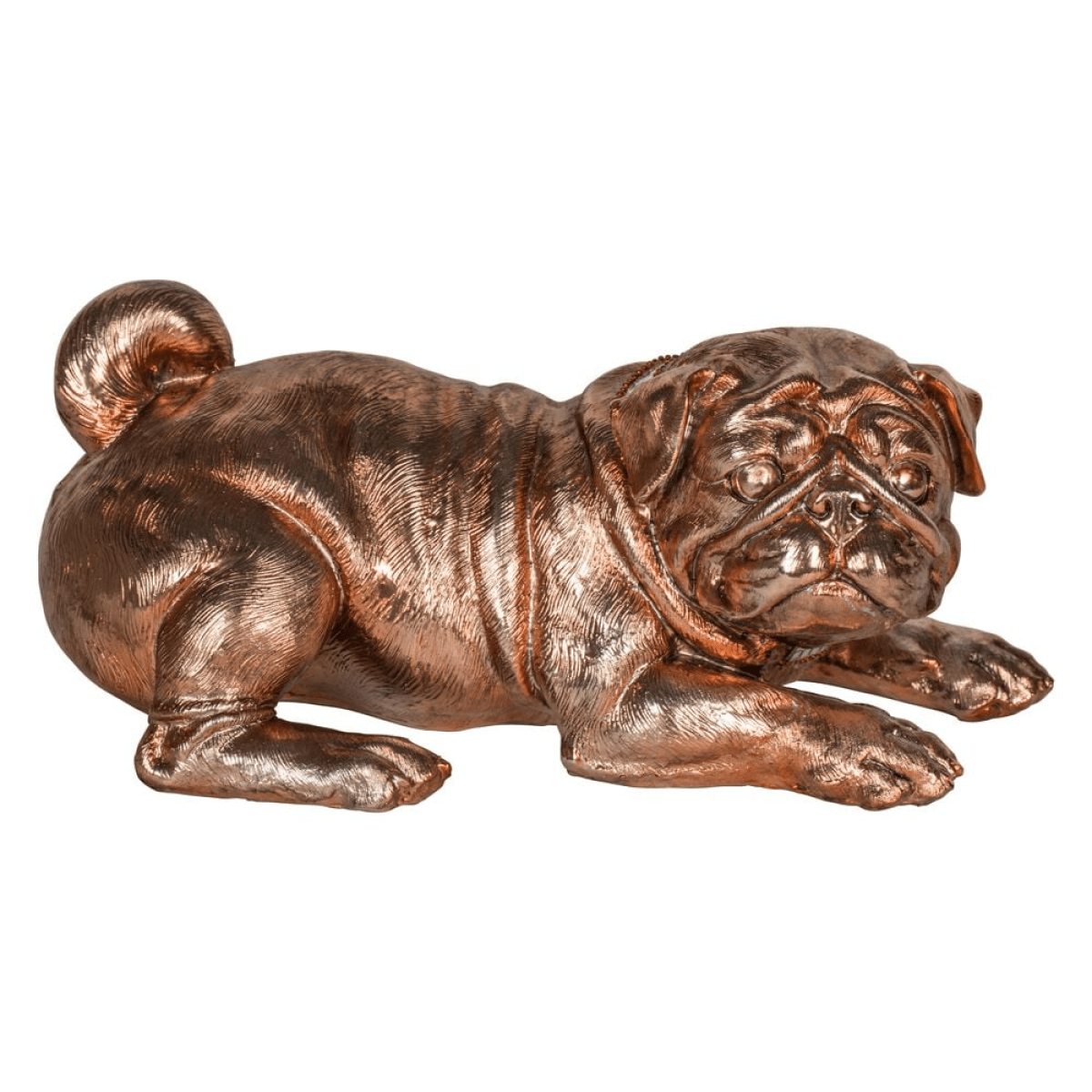 Artisan Furniture Figurine - Bronze Finish Pug Figurine | Luxury Home Accessories | Heulog Glow