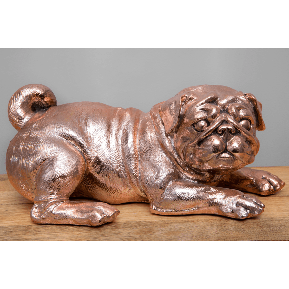 Artisan Furniture Figurine - Bronze Finish Pug Figurine | Luxury Home Accessories | Heulog Glow