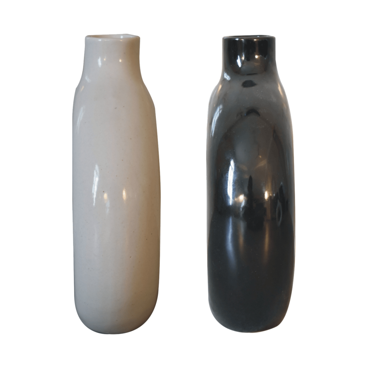 Artisan Furniture Home Decor Accessories - Black & White Gloss Flower Vase | Luxury Home Accessories | Heulog Glow