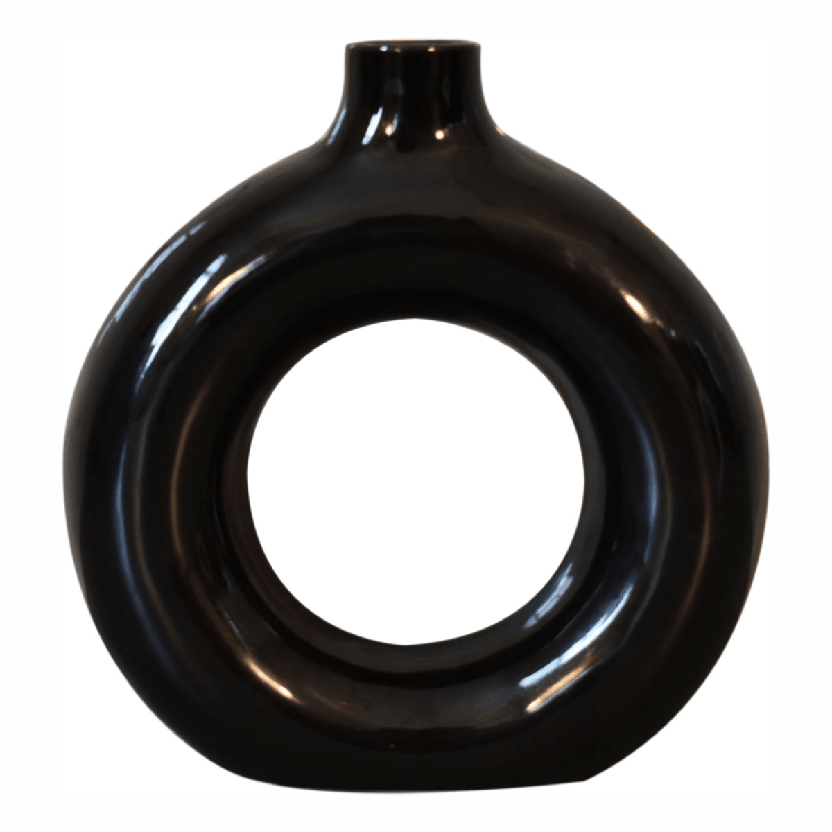 Artisan Furniture Home Decor Accessories - Black & White Gloss Flower Vase | Luxury Home Accessories | Heulog Glow